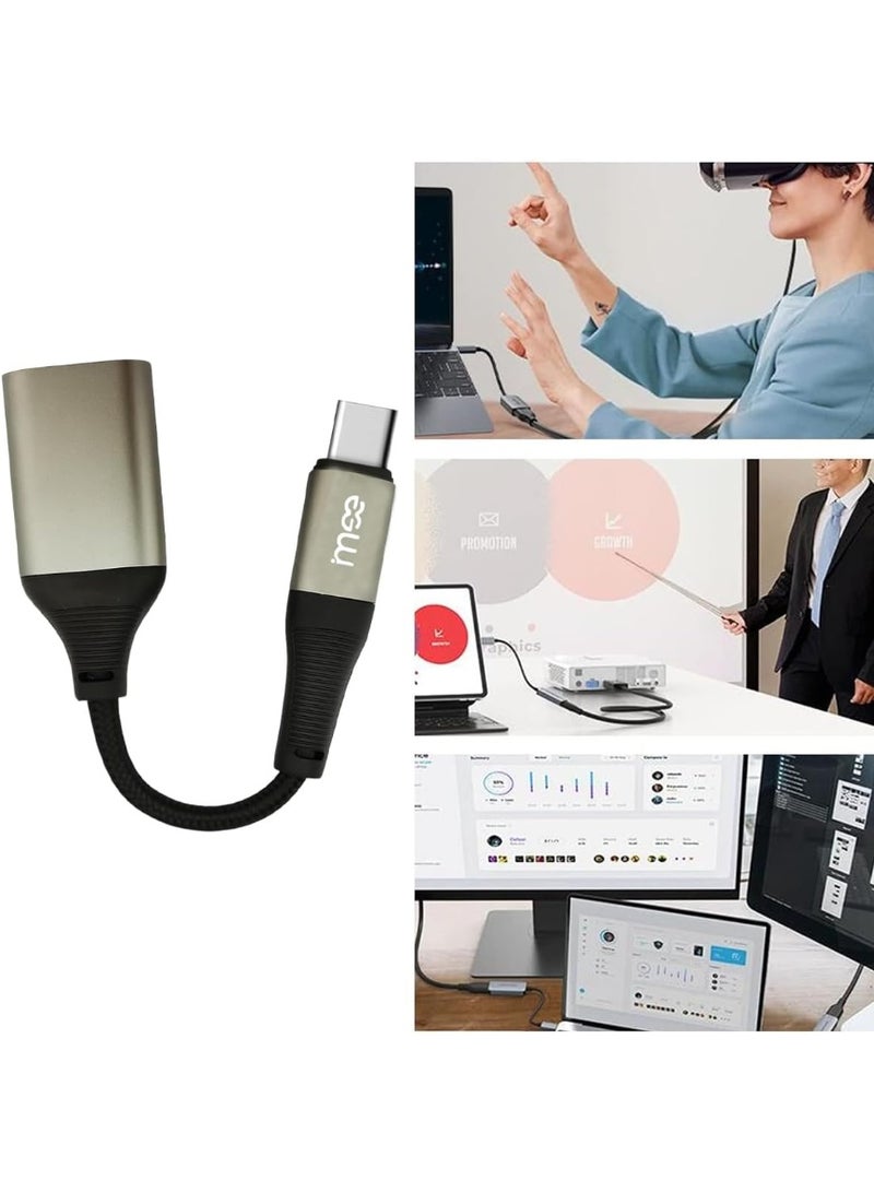 آیمی كابل محول iMee من النوع C ذكر إلى USB أنثى OTG IM-231 | محول نقل بيانات USB 2.0 | غلاف من سبائك الألومنيوم مع كابل مضفر مرن | متوافق مع الهواتف الذكية والأجهزة اللوحية وأجهزة الكمبيوتر المحمولة ووحدات التخزين المحمولة ولوحات المفاتيح والماوس - Image 3